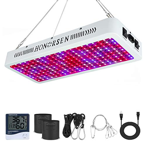 HONORSEN 2000W LED Grow Light Full Spectrum Double Switch Plant Light for Hydroponic Indoor Plants Veg and Flower (10W LEDs 200Pcs)