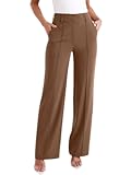 High Waisted Work Pants for Women Wide Leg Dressy Pants Business Casual Trousers 2025 Summer Slacks with Pockets