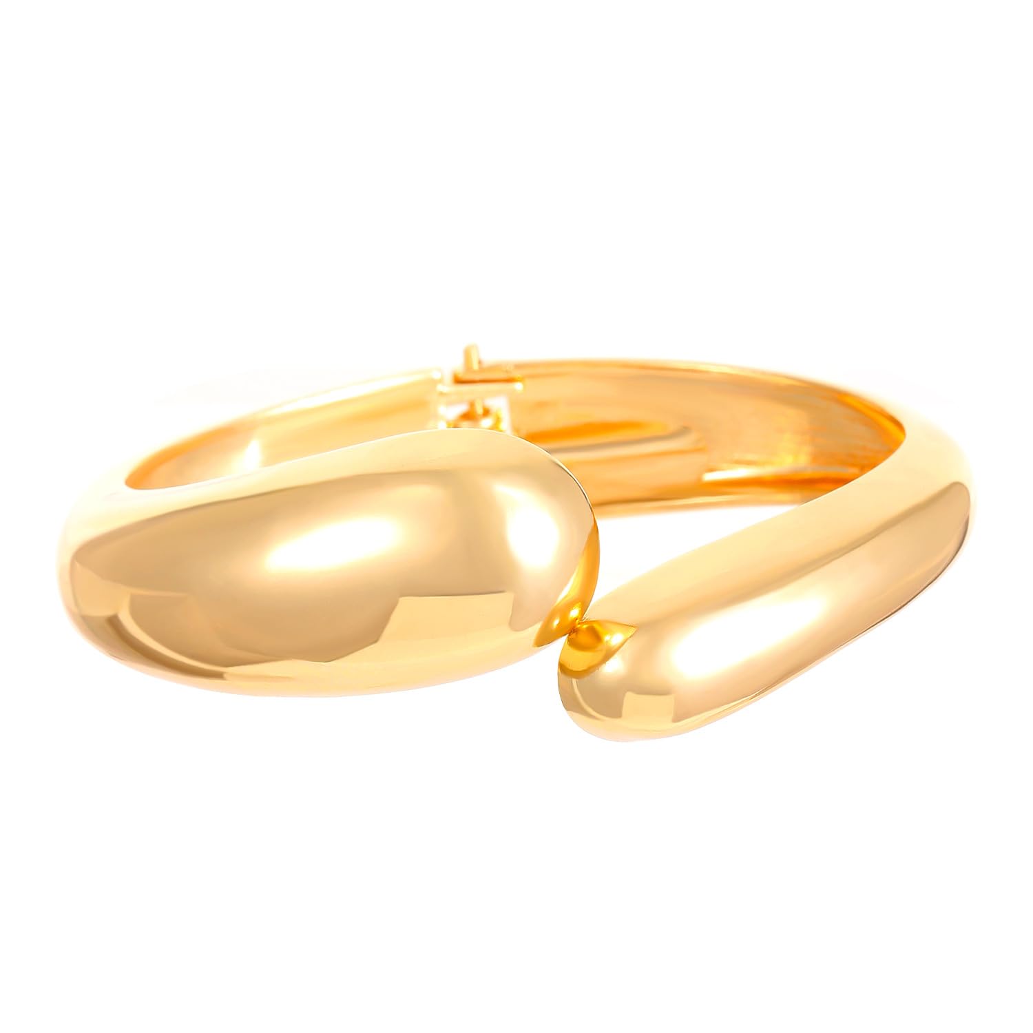 Wonens Gold Bangle Bracelets Chunky Wide Cuff Bangle Trendy Hinged Wide Bracelet Irregular Minimalist Bracelet Jewelry