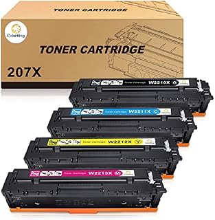 ColorKing Compatible Toner Cartridge Replacement for HP 207X 207A Color Laserjet Pro MFP M283fdw M282nw M283fdn M255dw M255nw W2210X W2211X W2212X W2213X (4 Pack Black Cyan Yellow Magenta, No Chip)