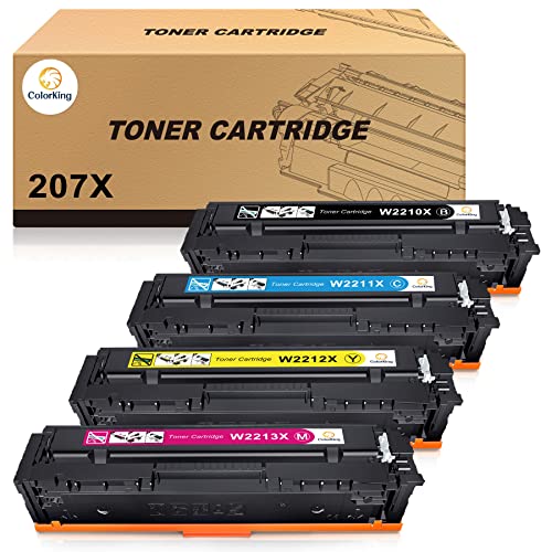 ColorKing Compatible Toner Cartridge Replacement for HP 207X 207A Color Laserjet Pro MFP M283fdw M282nw M283fdn M255dw M255nw W2210X W2211X W2212X W2213X (4 Pack Black Cyan Yellow Magenta, No Chip)