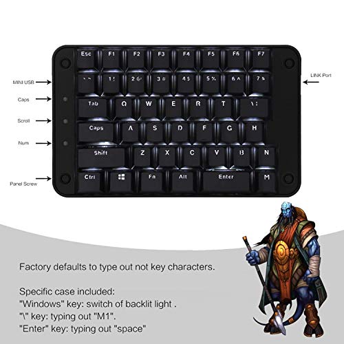 Koolertron Gateron Red Switches Programmable Gaming Keypad, Mechanical Gaming Keyboard With 43 Programmable Keys, Single-Handed Keypad Macro Setting (Gateron Red Switche) #TOP2
