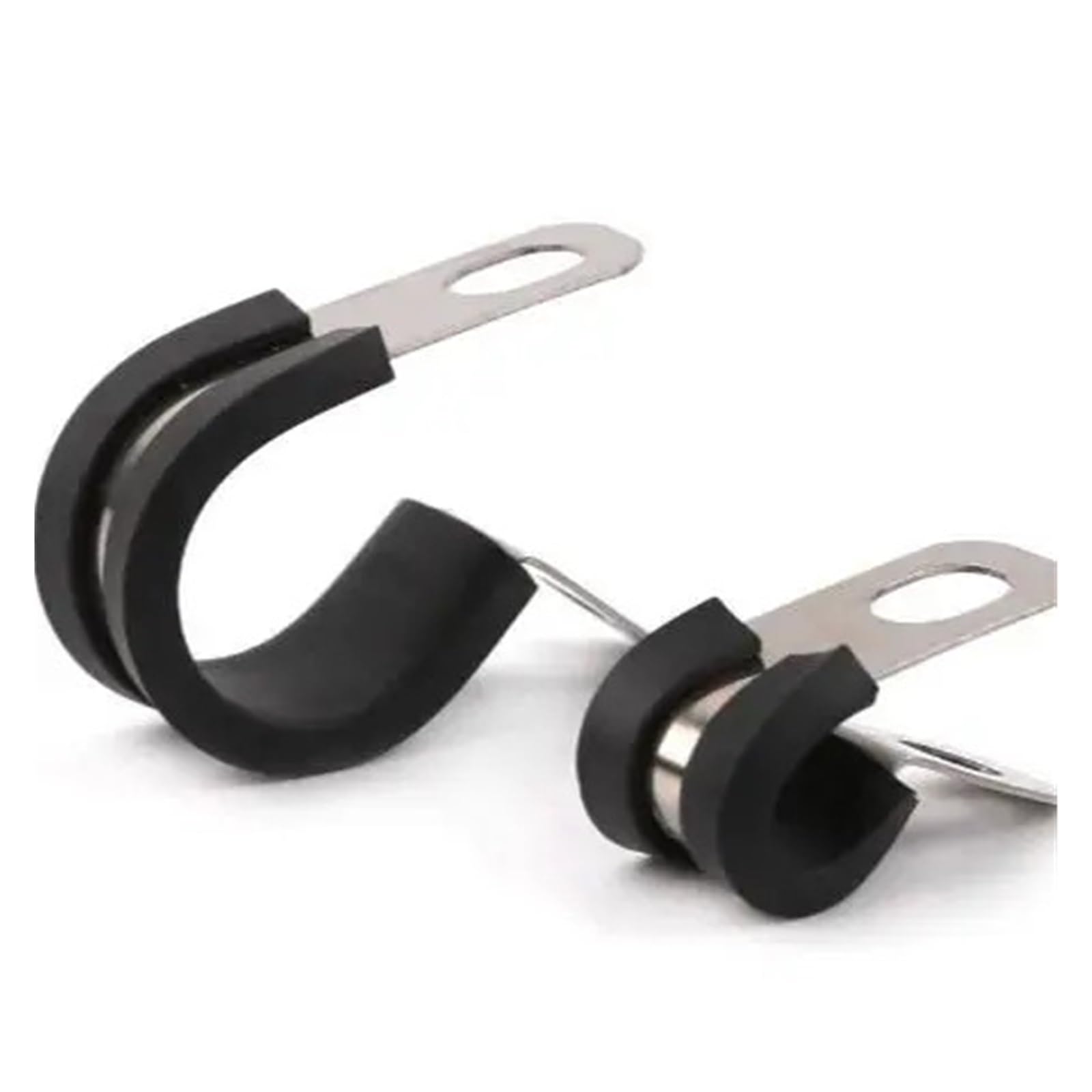 2 clips de tuyau en acier inoxydable 304 P doublés de caoutchouc