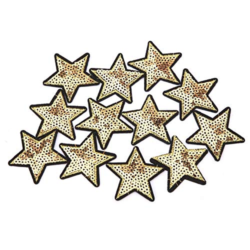 FINGERINSPIRE 8pcs Applique con Strass a Forma di Stella, Toppa termoadesiva/Cucita con Stella Nera con Brillantini di Cristallo appliqué per Borse, Cappelli, Camicie, Abbigliamento, progetti