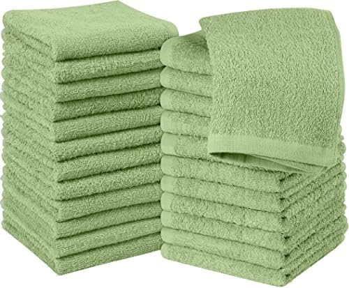 Utopia Towels - Cotton Washcloths Set - 30 x 30 cm, White - 100% Ring Spun Cotton, Premium Quality Flannel Face Cloths, Highly Absorbent and Soft Feel Fingertip Towels (24-Pack, White)