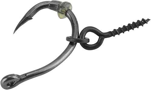 (10 tornillos de bucle+10 ganchos de 6# + 10 paradas de gancho) Kit de aparejo de pesca de carpa, anzuelos de pesca de agua dulce de alta