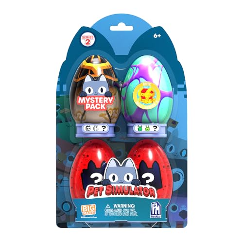 Pet Simulator - Mystery Pet Minifigures 4-Pack (Four Mystery Eggs & Figures w/Accessories & Stands, Series 2) [Includes DLC]