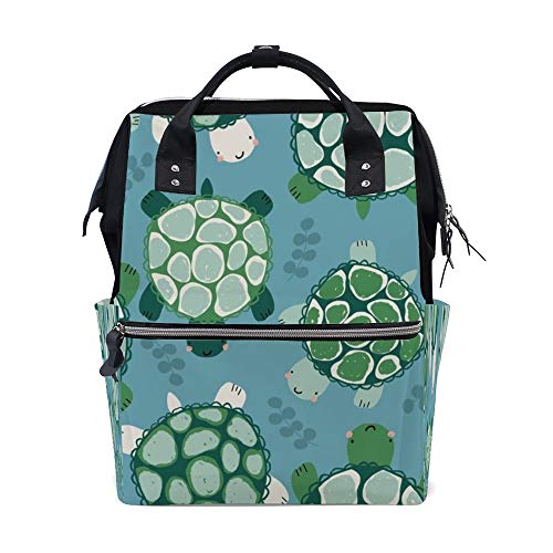 Preisvergleich Produktbild Lafle Mumien-Rucksack, Schultasche, Schwimmschildkröten, multifunktional, großes Fassungsvermögen, Wickeltasche, Tragetasche für Damen und Herren