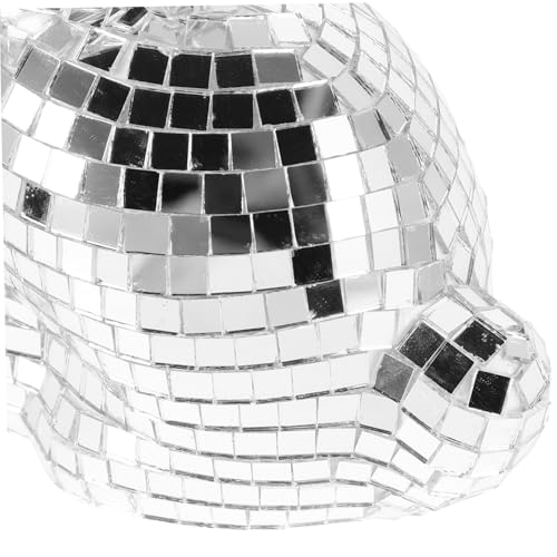 Estatua disco espejado brillante para bodas, fiestas y escenarios: diseño único artesanal para celebraciones festivas y adornos de mesa miniatura 3
