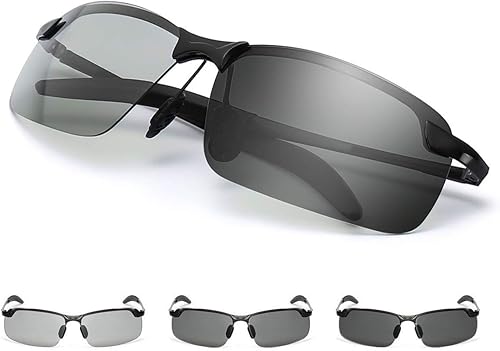 Lentes de conducción fotocromáticos para día y noche, lentes de sol polarizados 2 en 1, antirreflejos, protección UV para hombres y mujeres