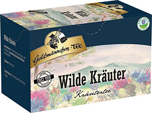 Goldmännchen Tee Wilde Kräuter aus Thüringen, 20 einzeln versiegelte Teebeutel, 3er Pack (3 x 30 g) Cover