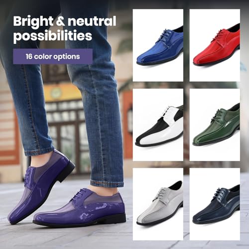 Image of Viotti 179, Casual Dress Oxford Shoes for Men, Satin Striped Lace-Ups, Men's Business Casual Leather & Satin Shoe, for All Formal Occasions