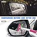 8sanlione Car Rearview Mirror Wiper, American Flag Telescopic Auto Mirror Squeegee Cleaner, Glass Mist Cleaning Tool with Retractable 98cm Handle, Portable Car Windows Water Removal (Pink/Red Flag)