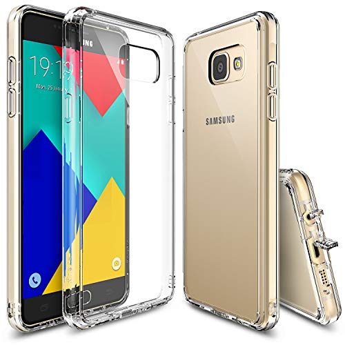 Ringke Fusion Compatible with Galaxy A9 2016 Case Crystal Clear PC Back TPU Bumper Drop Protection, Shock Absorption Technology Attached Dust Cap for Galaxy A9 2016 - Clear