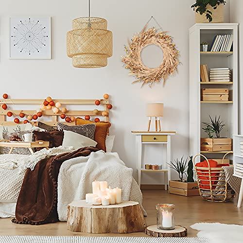 Leipal Artificial 20 Inch Winter Wheat Wreath For Front Door Light Yellow Winter Wreath Wall Window Decor For Winter (Multi) #TOP4