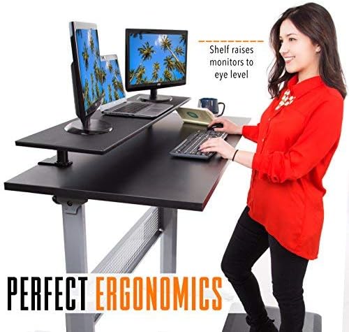 Stand Steady 48" Clamp-on Desk Shelf - Extra Large Surface Supports 3 Monitors - Sturdy 4 ft Monitor Stand Riser Easily Attaches with Clamp - No Screws Needed! (Large - 48 Inch)