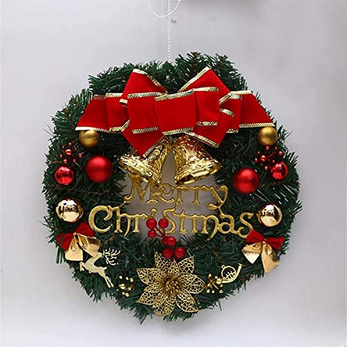 Couronne de Noël rouge et verte avec arrangement de guirlande florale