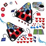 SCORE NN' Hole All-in-1 Cornhole Style Game Set | Skipping Stones Swimming Pool Cornhole Game | Cornhole Meets Golf | TOSS & ROLL Cornhole Set | Floating GAINT Pong and Golf Meets GAINT Pong |