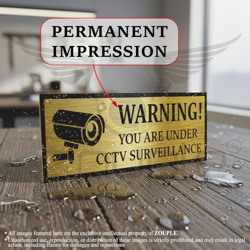 Image of CCTV Surveillance Sign, 12x4 Inch, Acrylic, Self-Adhesive
