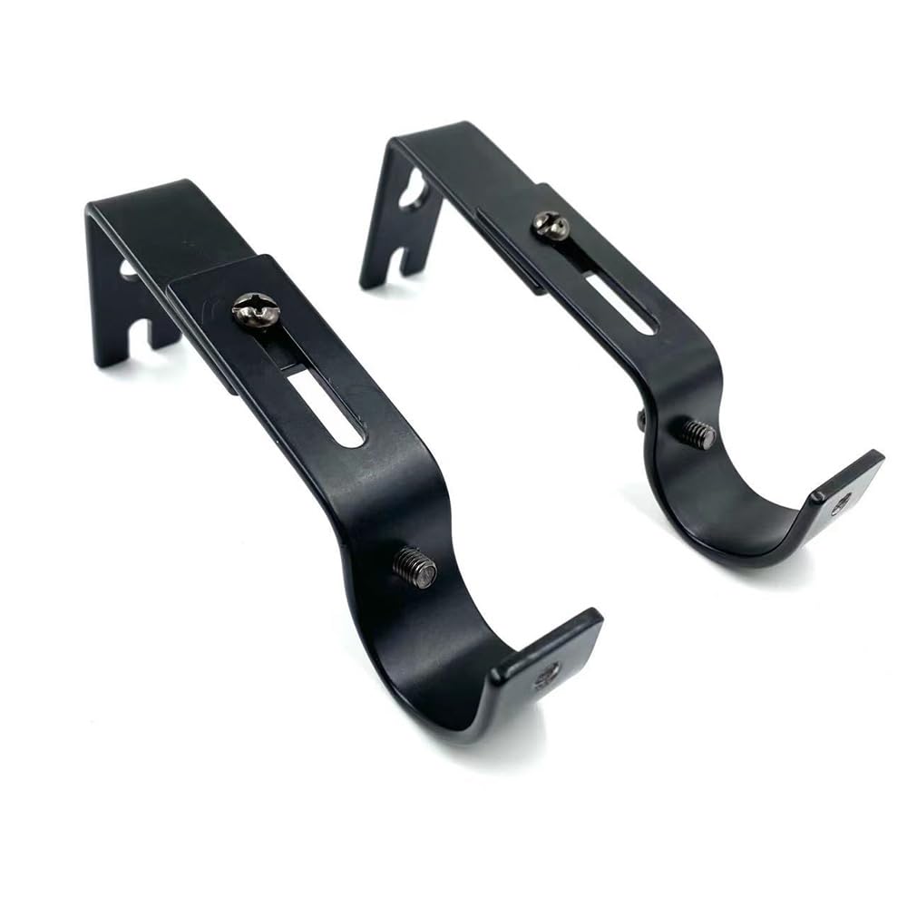 Lucaidian Adjustable Curtain Rod Wall Bracket Hooks 2-Pack for Kitchen, Living Room, Bedroom.