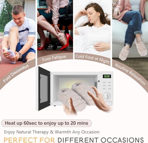 SUZZIPAD Microwavable Slippers and Foot Warmer for Bed, Microwave Heated Slippers for Women & Man, Feet Warmers for Plantar Fasciitis, Cold Feet2