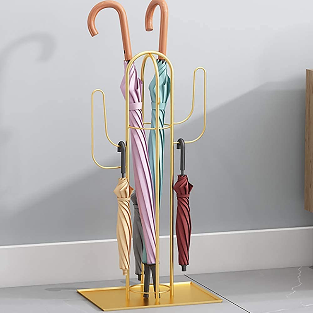 HYLYGFH Modern Creative Metal Umbrella Stand for Home and Office Round Umbrella Holder Rack with Sturdy and Space Saving Design Unique Black Finish Multi Purpose Stand