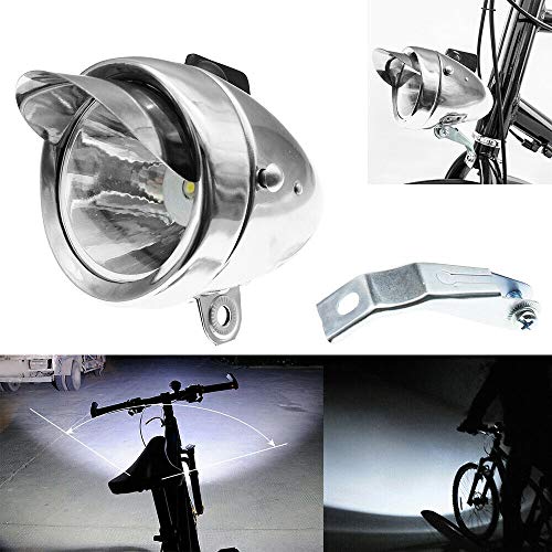 DECDEAL Farol clássico cromado vintage bicicleta farol frontal retro