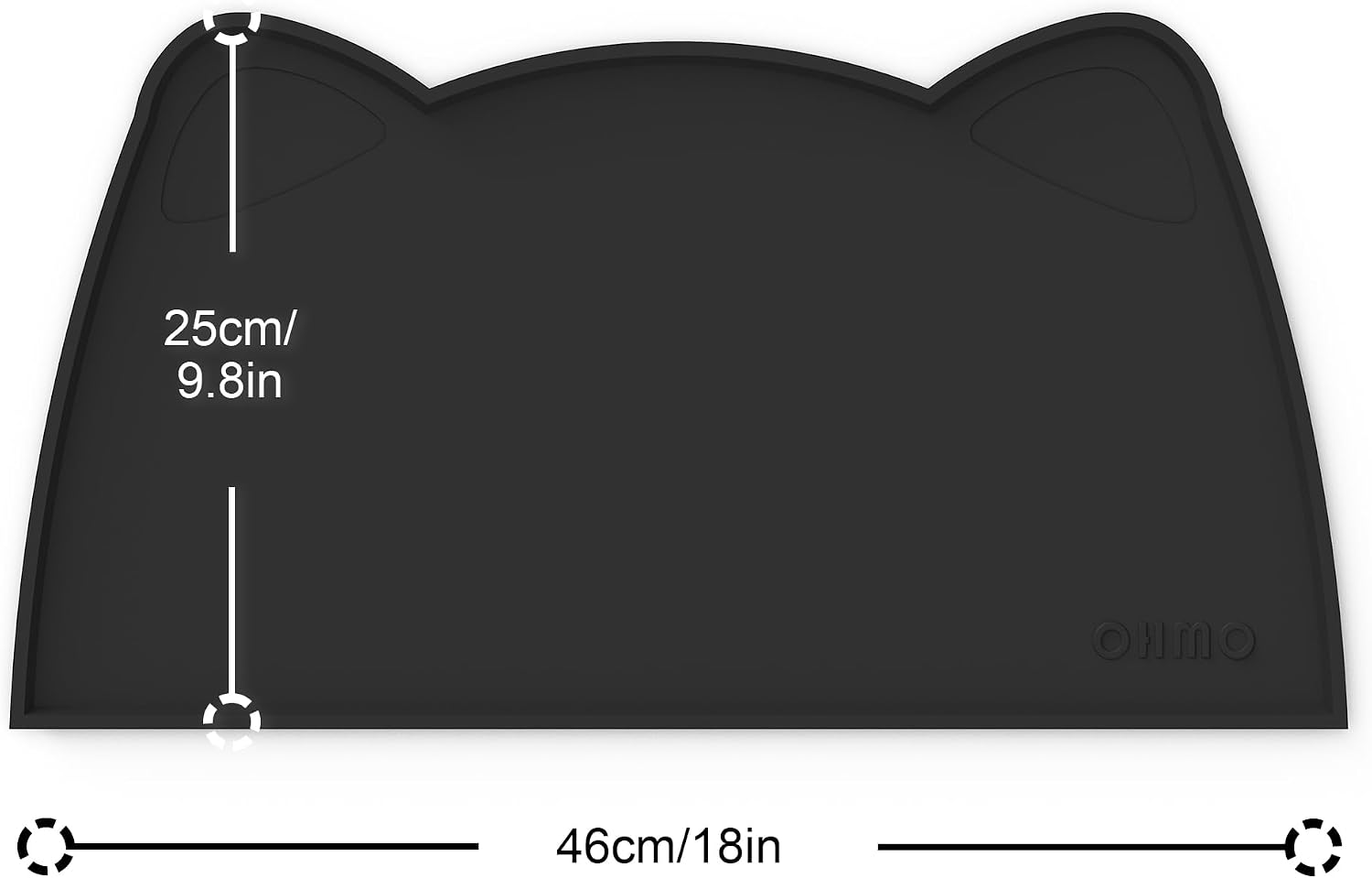 OHMO Cat Food Mat, Silicone Pet Feeding Mat, 18x9.8, Black image 3