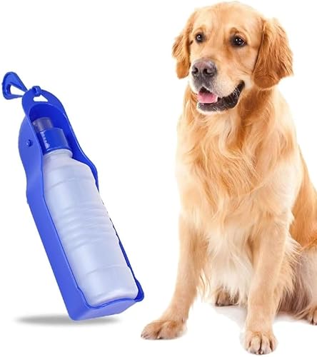 1 botella de agua portátil de viaje para mascotas de 8.5 fl oz, taza de alimentación fácil de usar para aventuras al aire libre, diseño a prueba de