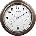 Outdoor Clocks with Thermometer and Hygrometer - 18 Inch Silent Battery Operated Metal Clock,Wall Decorative for Patio,Pool and Home - Bronze