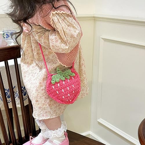 Image of Minache Women Mini Fruit Knitting yarn Crochet Crossbody Shoulder Bag Coin Purse