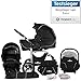 Bergsteiger Capri Kinderwagen 3 in 1 Kombikinderwagen Megaset 10 teilig inkl. Babyschale, Babywanne, Sportwagen und Zubehör