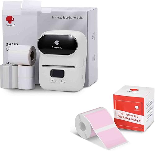 Phomemo Máquina etiquetadora - Impresora de etiquetas Bluetooth mejorada M110S para códigos de barras, ropa, joyas, venta al por menor, correo,