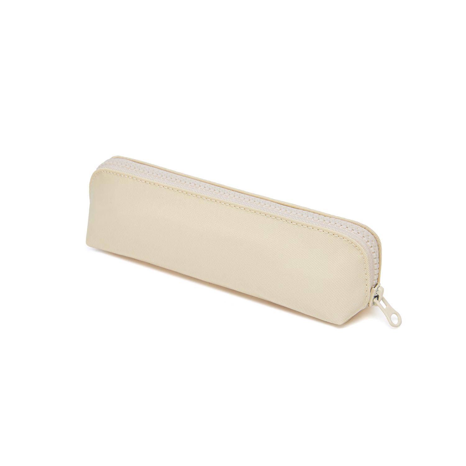 YONBEN Nylon Pencil Case Simple Color Bag Zipper Lightweight Storage (Cream,Oxford Cloth) — image 1