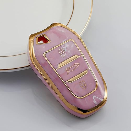 Miniatura 10 de SANRILY Funda para llave de coche Peugeot sin llave, funda de protección completa, Azul