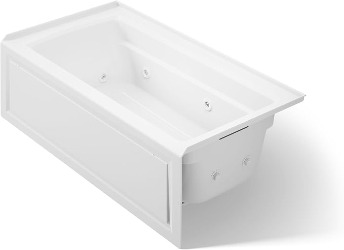 Kohler K-1122-HR-0 5 ft. 8-Jet Tub w/Heater3-Side Tile Flange &