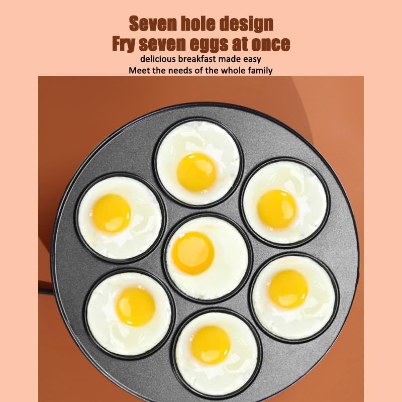 Deep Fill Non Stick Cooking Chamber, Diameter 32CM Multi-Function Omelette Tray, 7 Hole Design Extra Large Deep Fill Plates, Adjustable Thermostat, Can Be Used for Commercial and Household