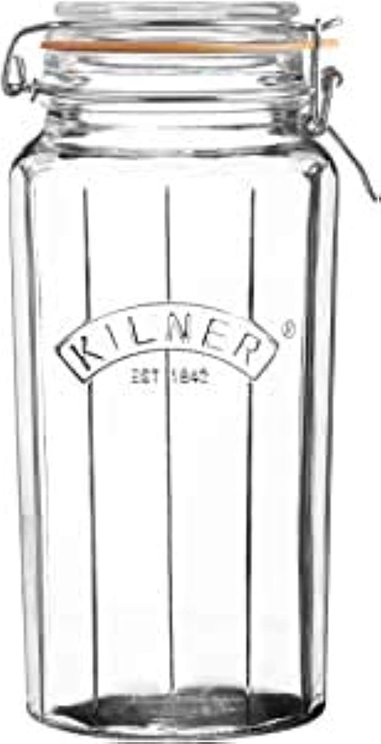 KILNER Facetted Clip Top Jar 63.4 oz, 1 EA