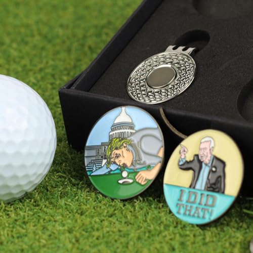 Marcador de bola com clipe para chapéu de golfe - Marca de bola de golfe magnética engraçada e conju