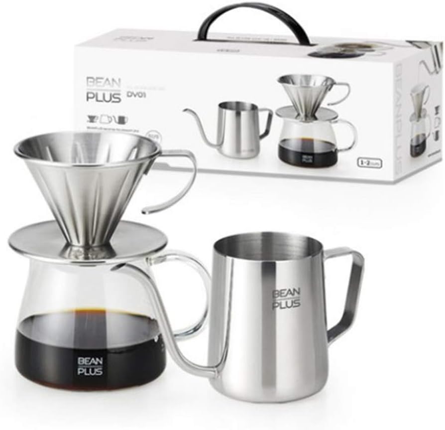 All in One Coffee Hand Drip Set Stainless Dripper No Paper Filter