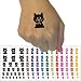 Fancy Cat with Bow Tie Temporary Tattoo Water Resistant Fake Body Art Set Collection - Yellow (One Sheet)