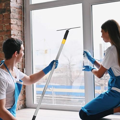 Naseom 115 cm Farbroller Teleskopstange, Teilbare Maler Teleskopstange, Farbrollerstange Verlängerung, Edelstahl-Stangengriff Zum Streichen von Wänden und Decken