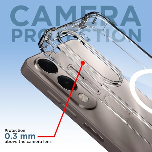 Image of Outlouders Back Cover for Vivo T4 Lite 5G / Vivo Y19 5G Mag-Safe Transparent PC + TPU Bumper Case with Magnetic Support Shockproof Protection (Transparent Mag-Safe)