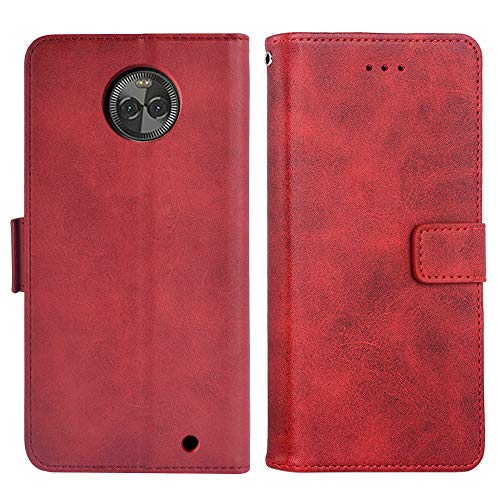 Phone Case For Moto X4 Folio Flip Wallet Case,Pu Leather Credit Card Holder Slots Full Body Protection Kickstand Protective Phone Cover For Motorola Motox4 X 4Th Generation 4X 4 Gen Xt1900-1 Red #TOP1