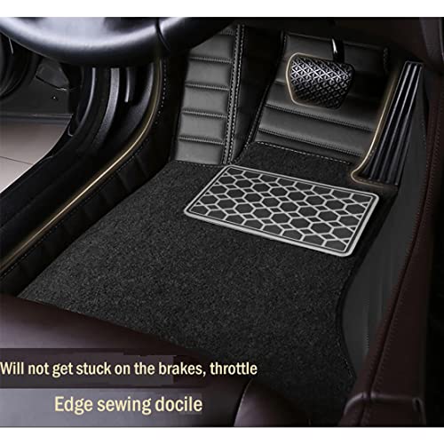 Image of Autofurnish Premium 9D Car Mat Full Set for Maruti Suzuki Wagon R 2019 || Luxury Leather Dual-Stitch Full Set 9D Car Floor Mat || 100% Waterproof || Color : Black Black