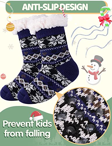 Image of MOGGEI Girls Slipper Fuzzy Socks Kids Boys Fluffy Fleece Lined Warm Plush Sherpa Winter Child Home Socks