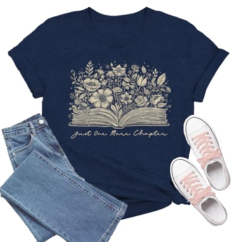 Image of Book Shirts for Women Book Lover T-Shirt Reading Tee Teacher Tops