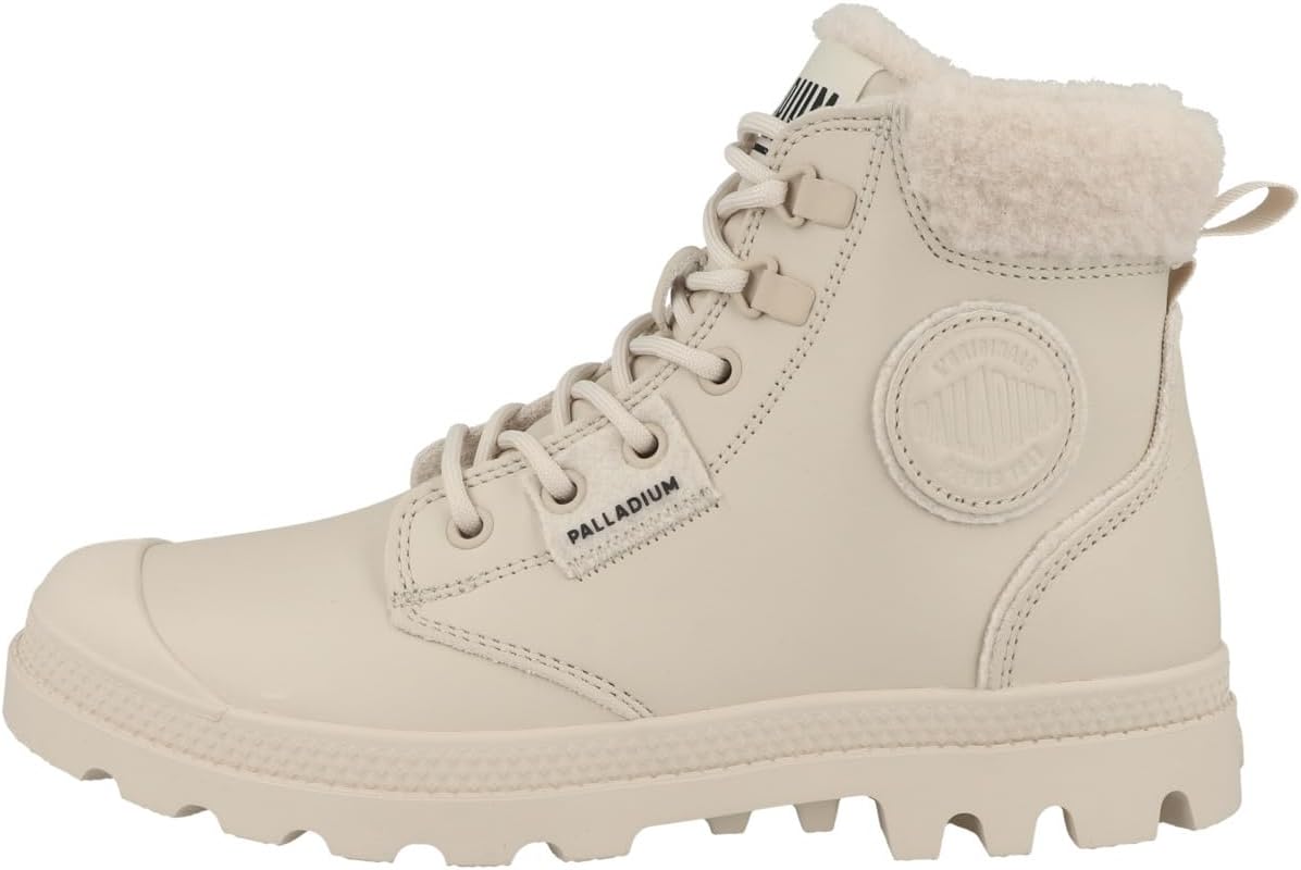 Palladium Women's Pampa Hi Snow Warm Boots, Non Slip Fur Lined Winter Ankle Boots with Side Zipper