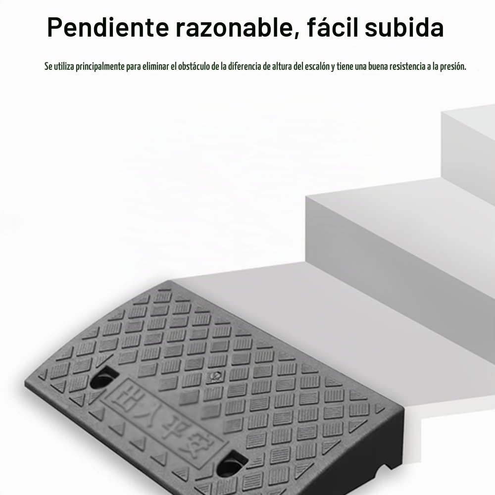 ZJIEX Rampa De Umbral De Goma, Rampa De Bordillo Antideslizante, Rampa Para Silla De Ruedas De 13-19cm Alto, Rampa De Robot De Barrido (Color : Negro, Tamaño : 50x40x17cm)