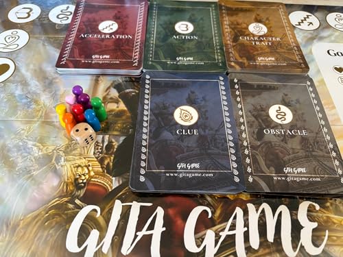 Gita Game – Reflection & Meditation Cards for Self-Discovery | Transformational Mindfulness Game Inspired by Bhagavad Gita | Spiritual Guidance for Life Decisions | 1-8 Players